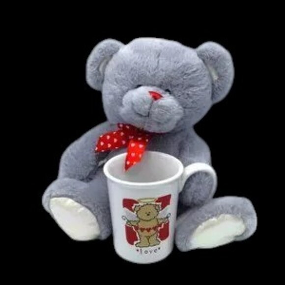 Vintage Kelly Toy Teddy Bear Love Plush Bear & Coffee Cocoa Tea Mug Combo - Picture 1 of 6